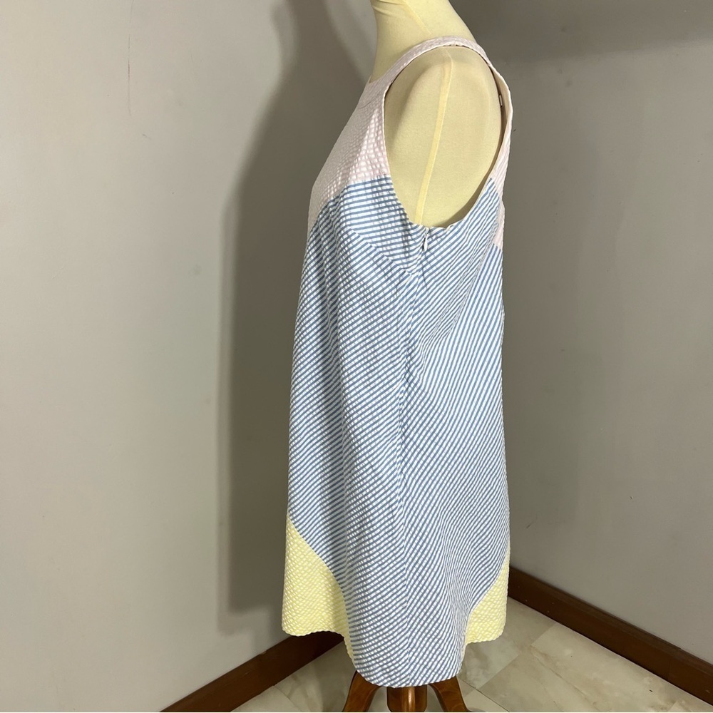 Vineyard Vines Kentucky Derby Seersucker Patchwork Preppy Pastel Midi Dress Blue - Picture 12 of 13
